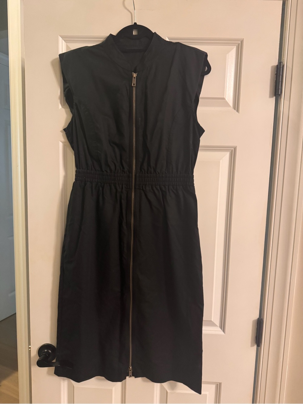 Steve Madden Black Sleeveless Zip-Front Midi Dress